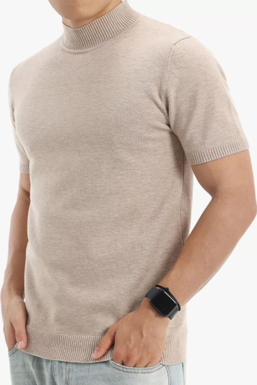 Men's Plus Size Slim Fit Short Sleeve Sweater, image 6
