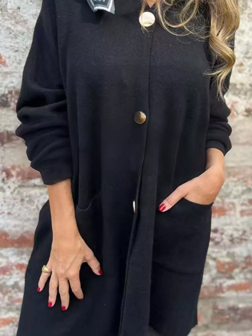 Full Size Button-Down Long Sleeve Cardigan Plus Size, image 5