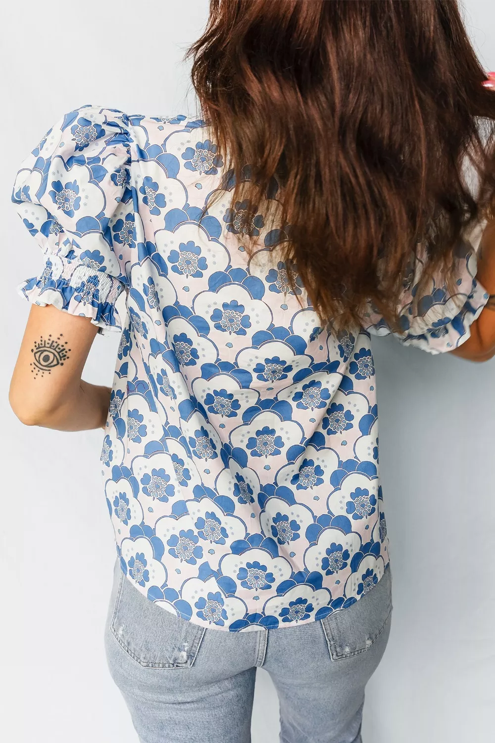 Floral Print Puff Sleeve Blouse, image 5