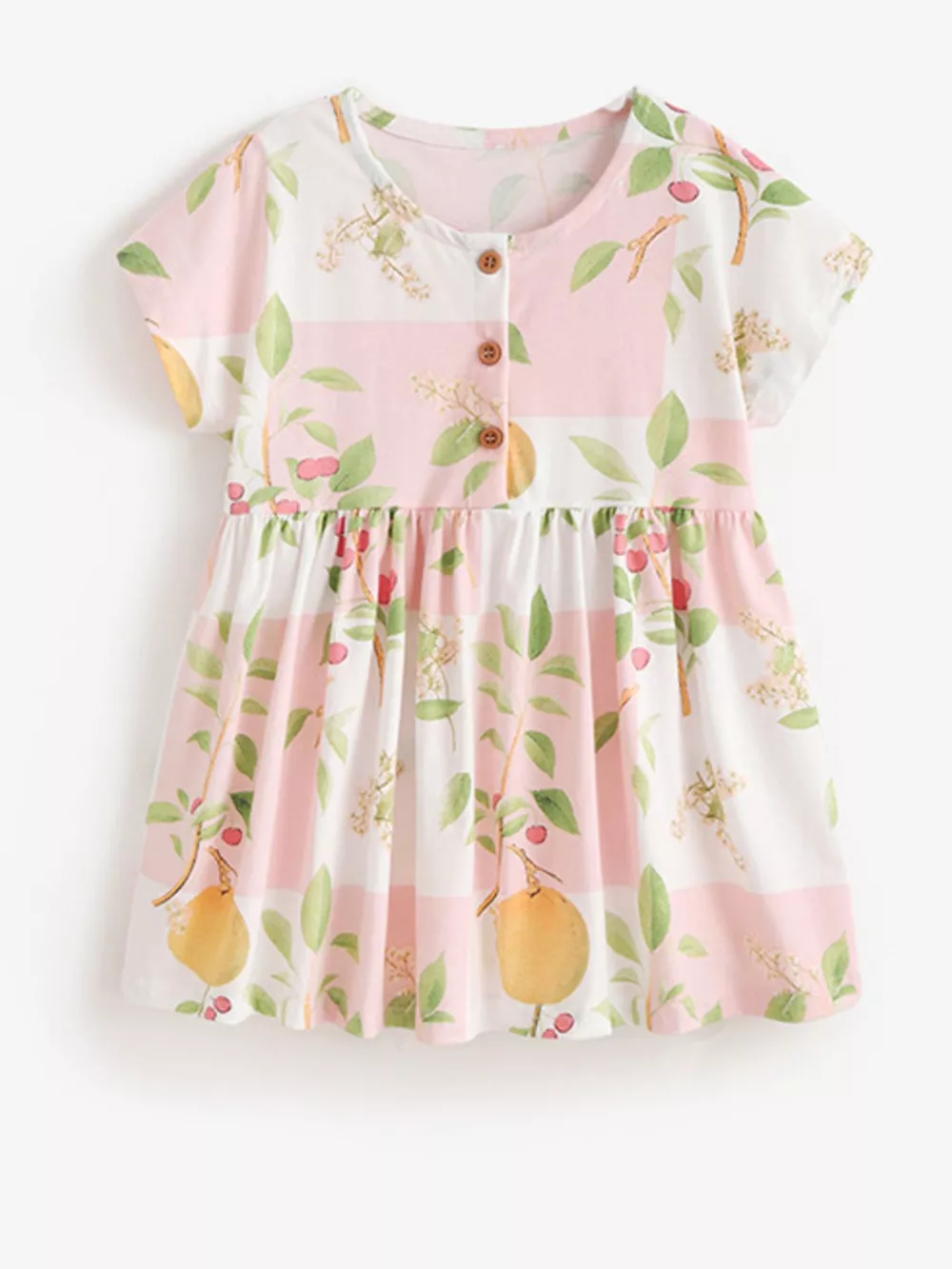 Children's Floral Print Button-Down A-Line Dress, image 2