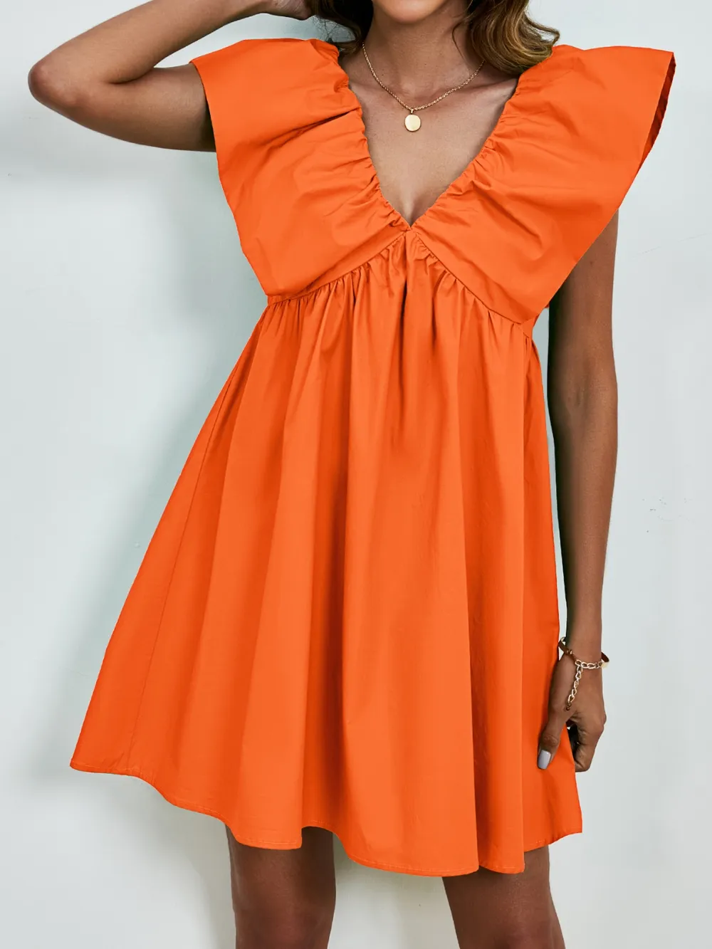 V-Neck Cap Sleeve Mini Dress, image 17
