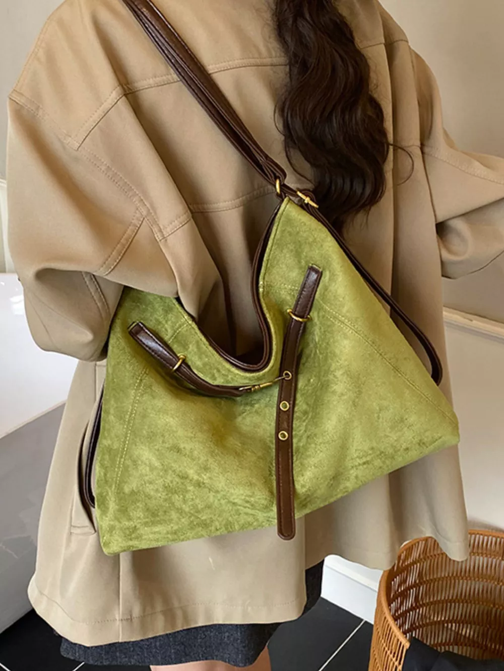 Vintage Suede Tote Bag, image 10