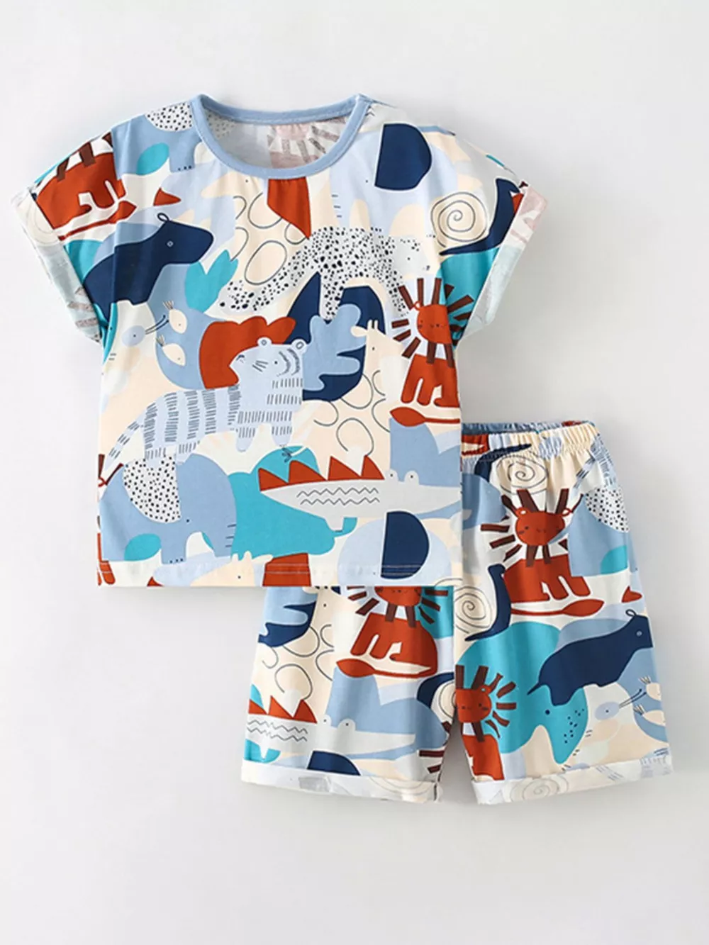 Children's Round Neck Tee and Shorts Set