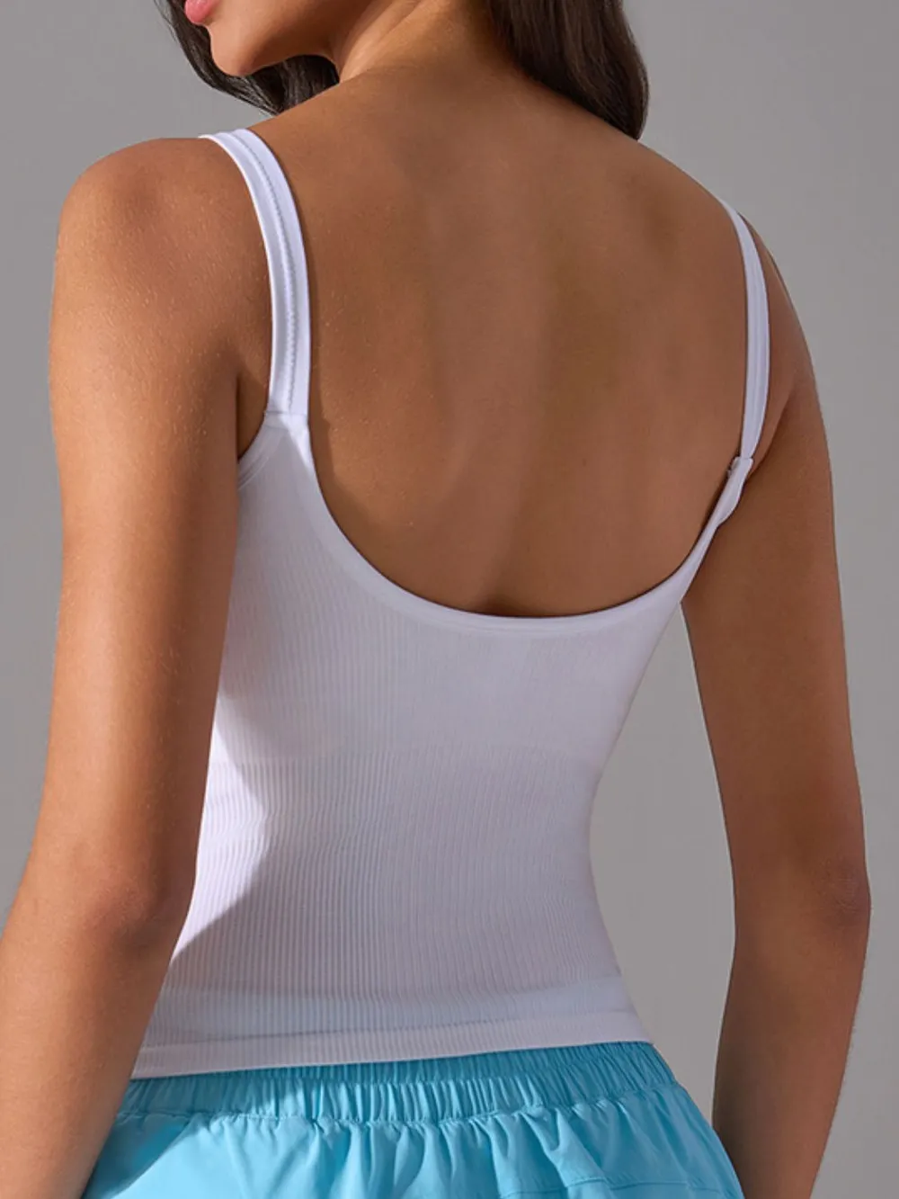 Scoop Neck Active Tank with Detachable Chest Pads, image 7