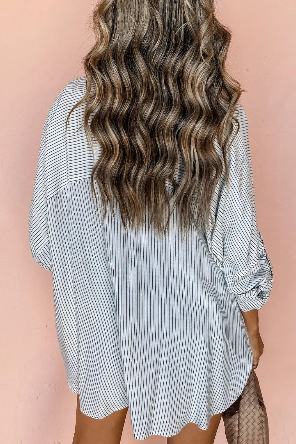Striped Collared Neck Long Sleeve Shirt, image 14