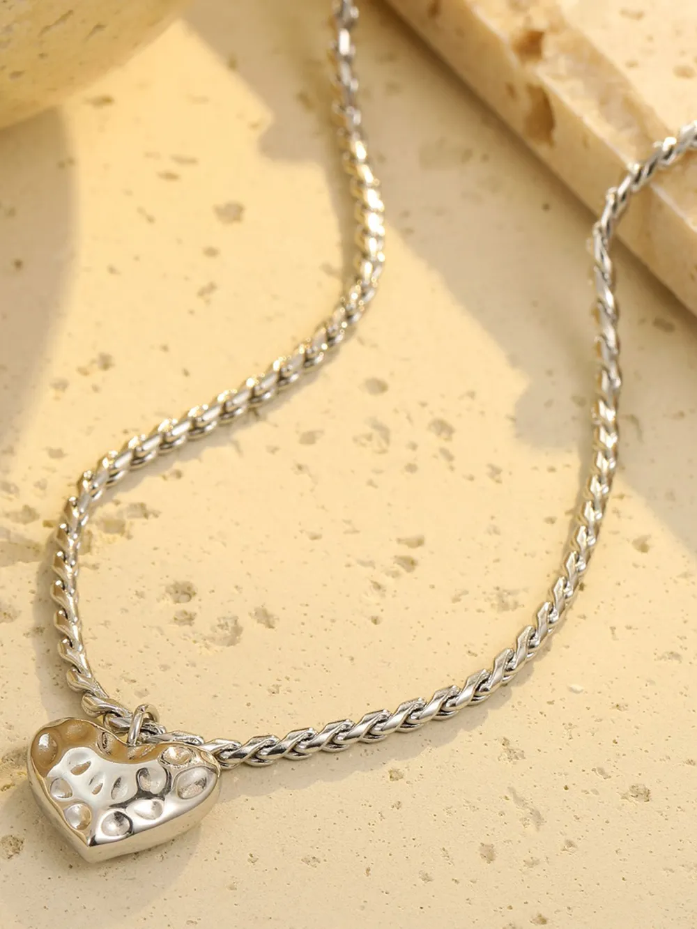 18K Gold-Plated Stainless Steel Heart Pendant Necklace, image 4