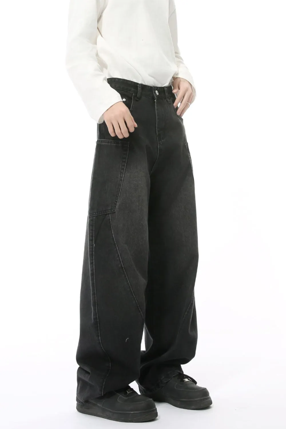 Mid Rise Waist Jeans with Pockets, image 5