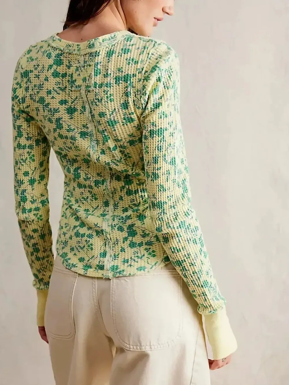 Floral Print Waffle Knit Top, image 14