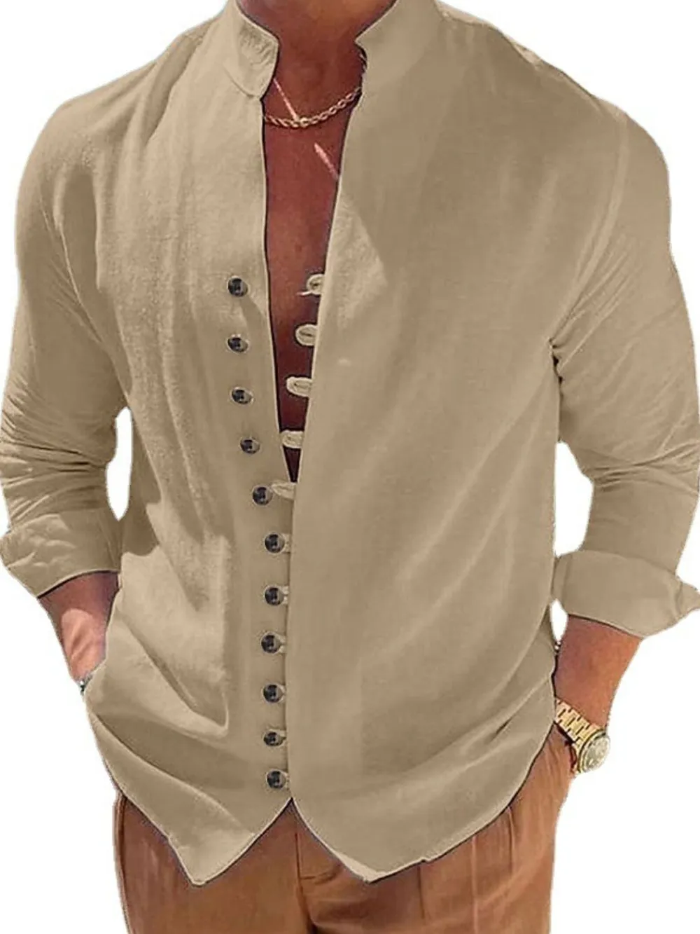 Men's Full Size Button Up Long Sleeve Shirt Plus Size, image 9