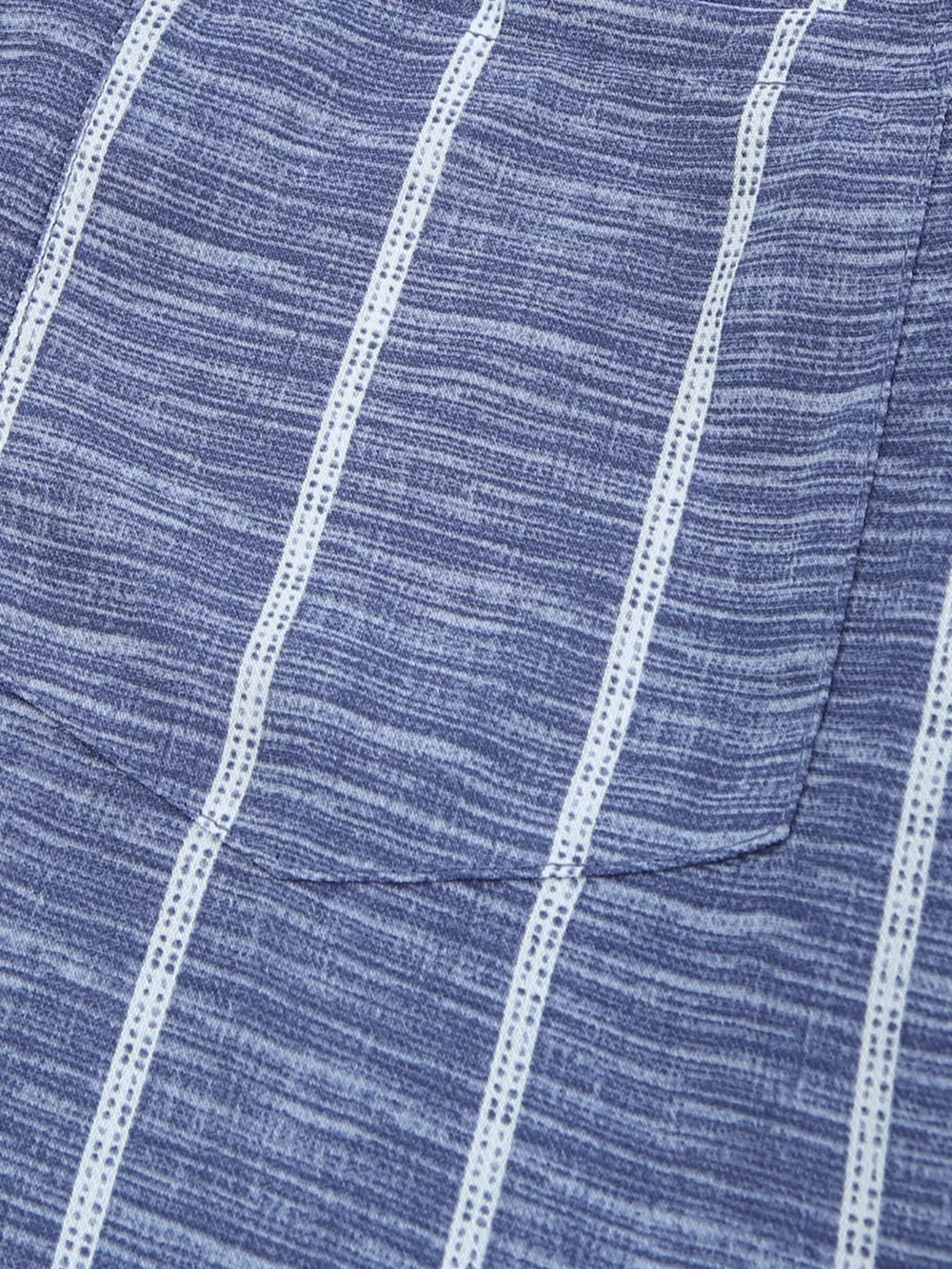 Striped Print V Neck Half Buttons Loose Blouse, image 6