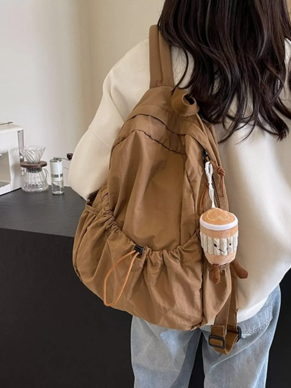Casual Lightweight Drawstring Backpack Bag, image 7