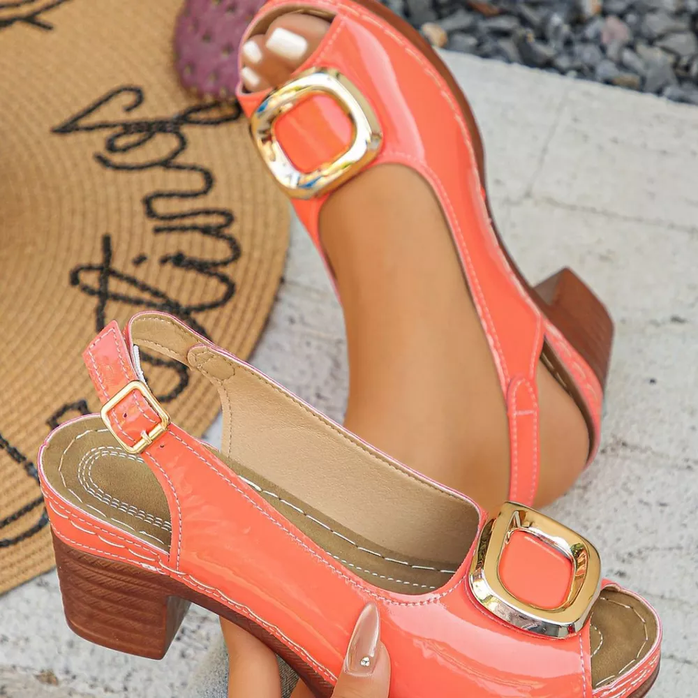 Peep Toe Block Heels Sandals, image 11