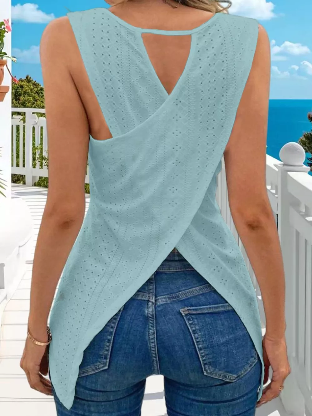 Hollow-Out Knit Tank Top, image 10