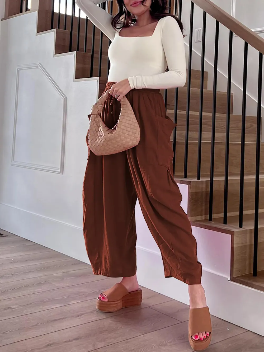 Full Size Drawstring Pants with Pockets Plus Size, image 13