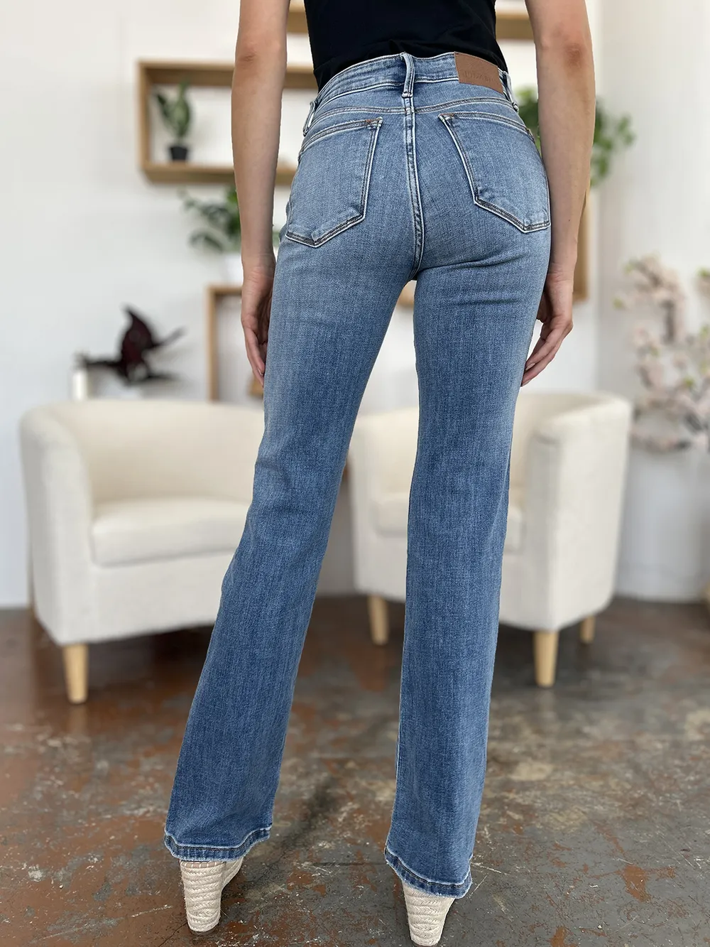 Full Size Mid-Rise Waist Straight Jeans, image 8