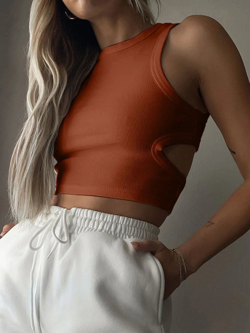 Cutout Round Neck Tank, image 11