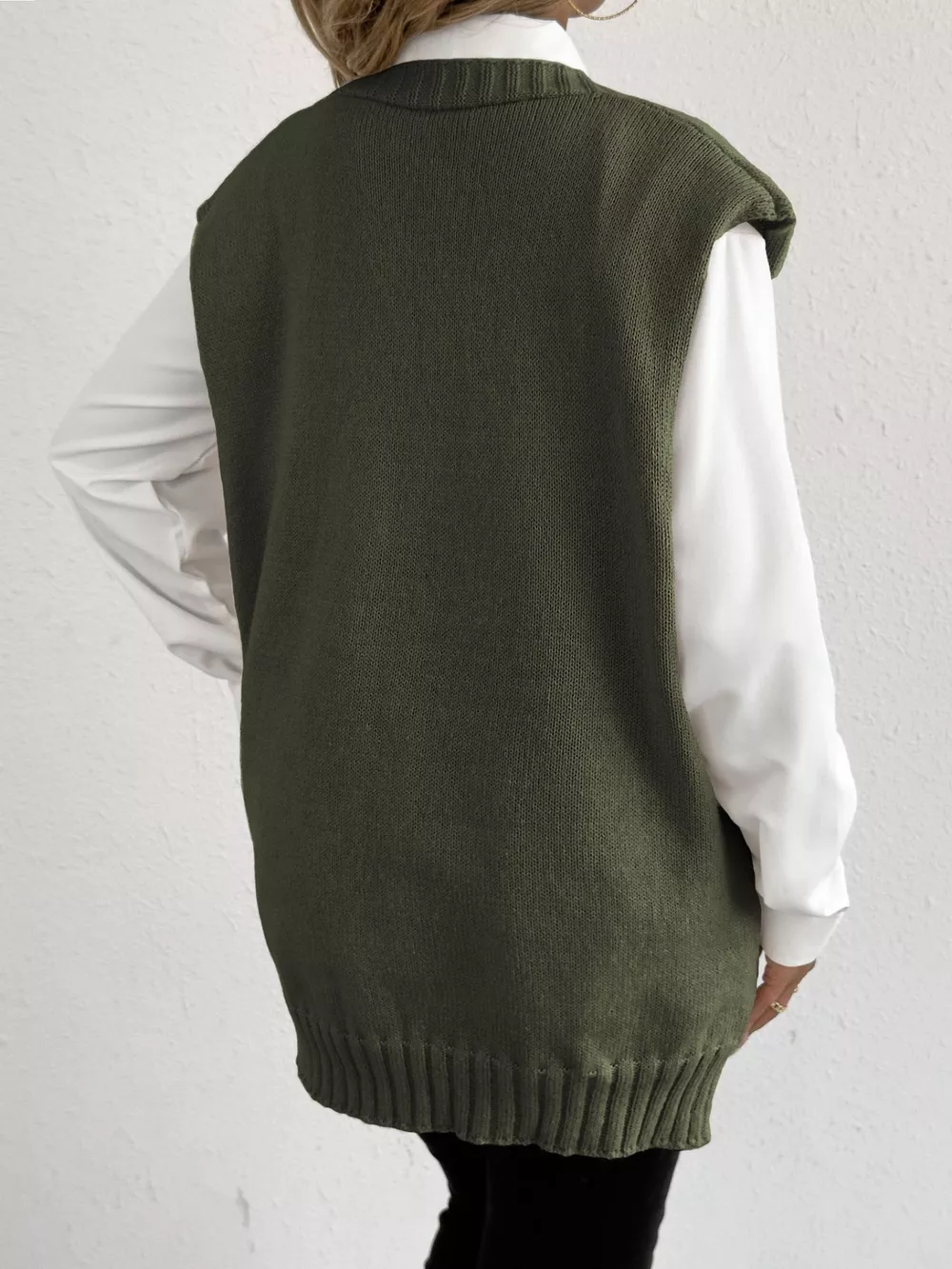 Button-Down Button Up Sweater Vest, image 12