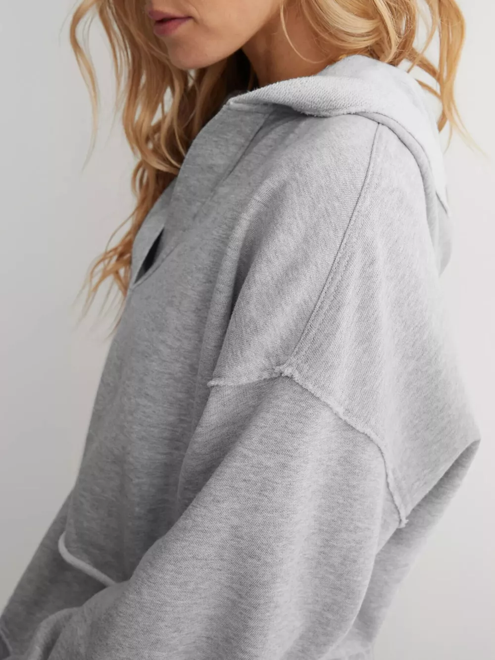 Exposed Seam Dropped Shoulder Hoodie, image 6
