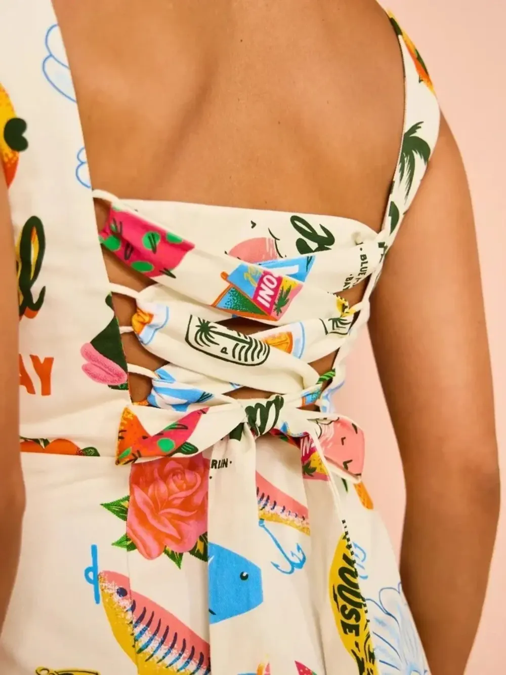 Printed Square Neck Summer Mini Dress, image 8