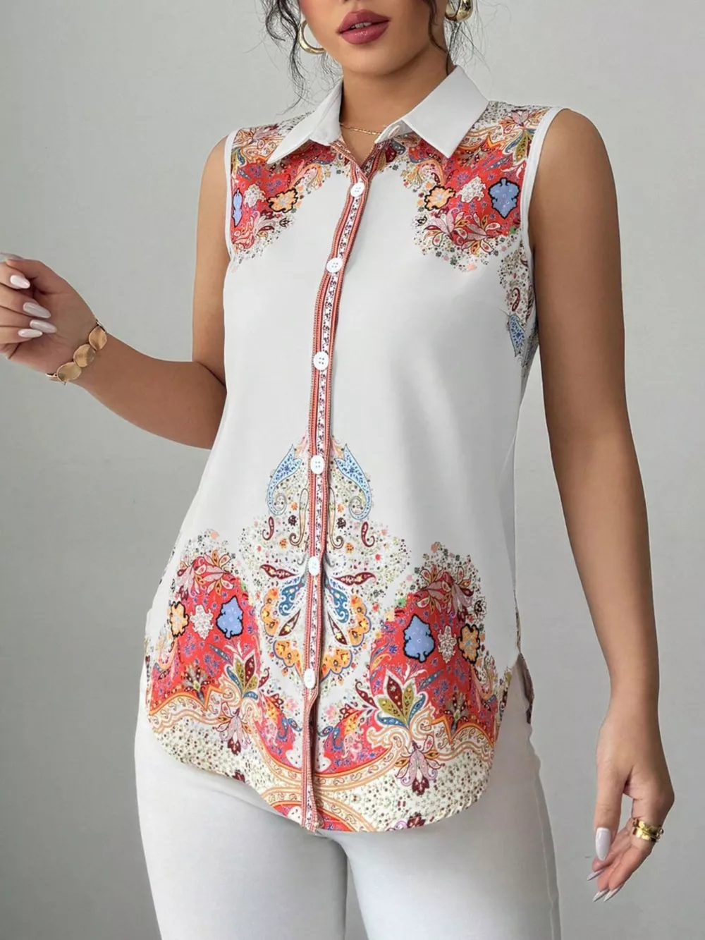 Button Up Sleeveless Shirt, image 19