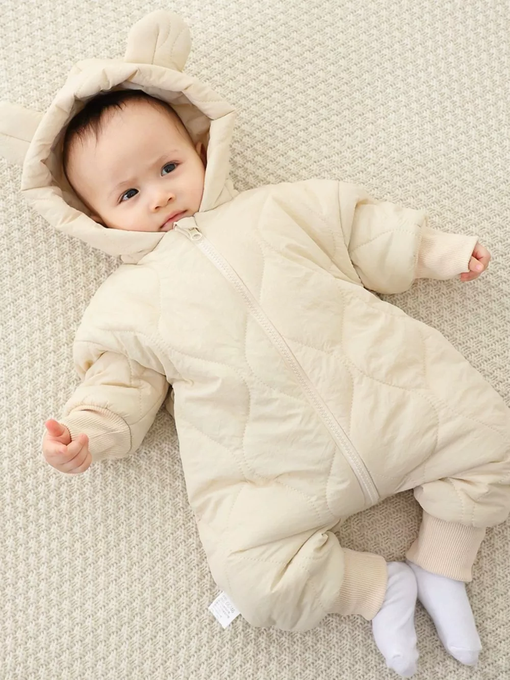 Children's Zip Front Hooded Padded One-Piece