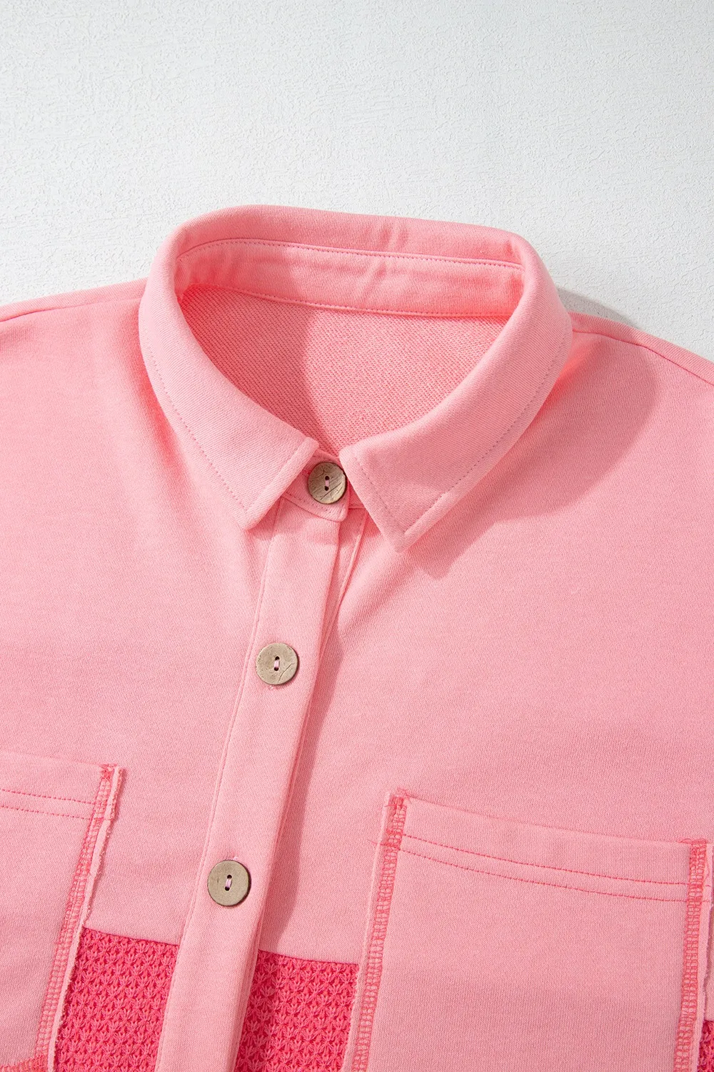 Two Tone Button Up Drop Shoulder Shacket, image 11