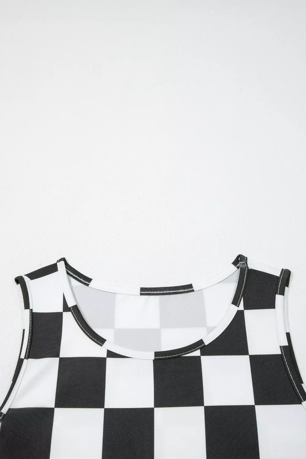 Checkerboard Printed Slim Tank Top, image 4