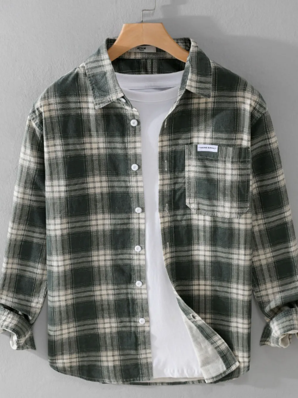 Men's Plus Size Plaid Button Up Long Sleeve Shirt, image 2