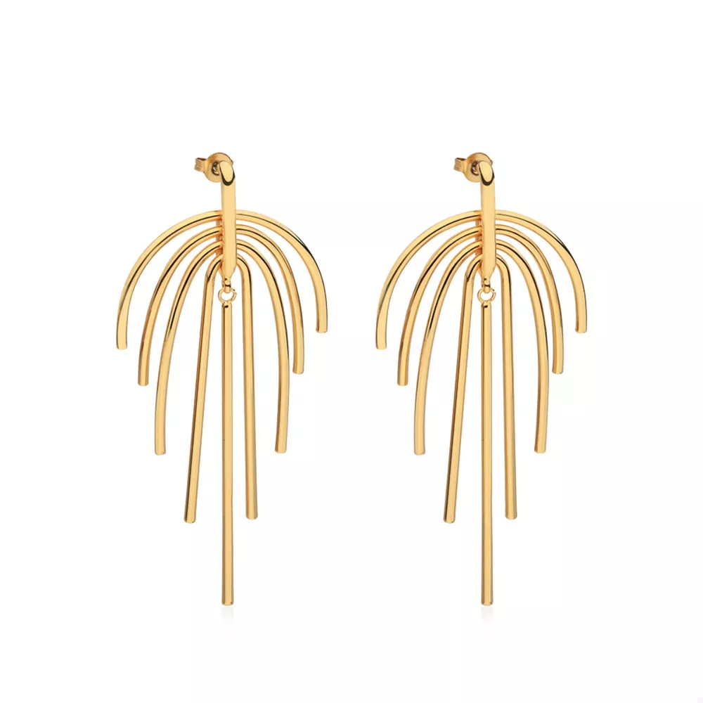 18K Gold-Plated Geometric Earrings, image 2