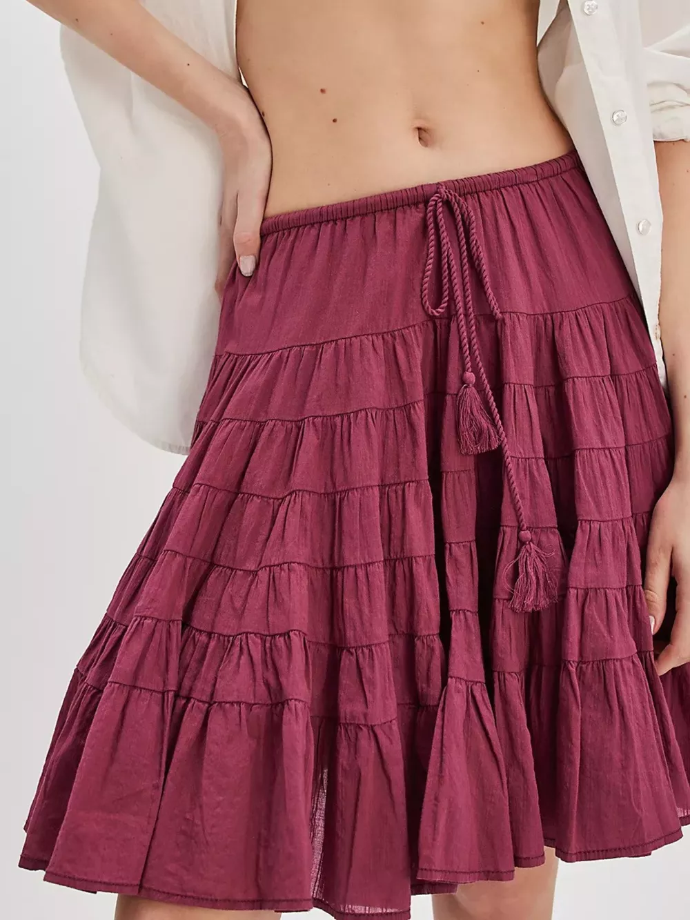 Tiered Drawstring Mini Skirt, image 15