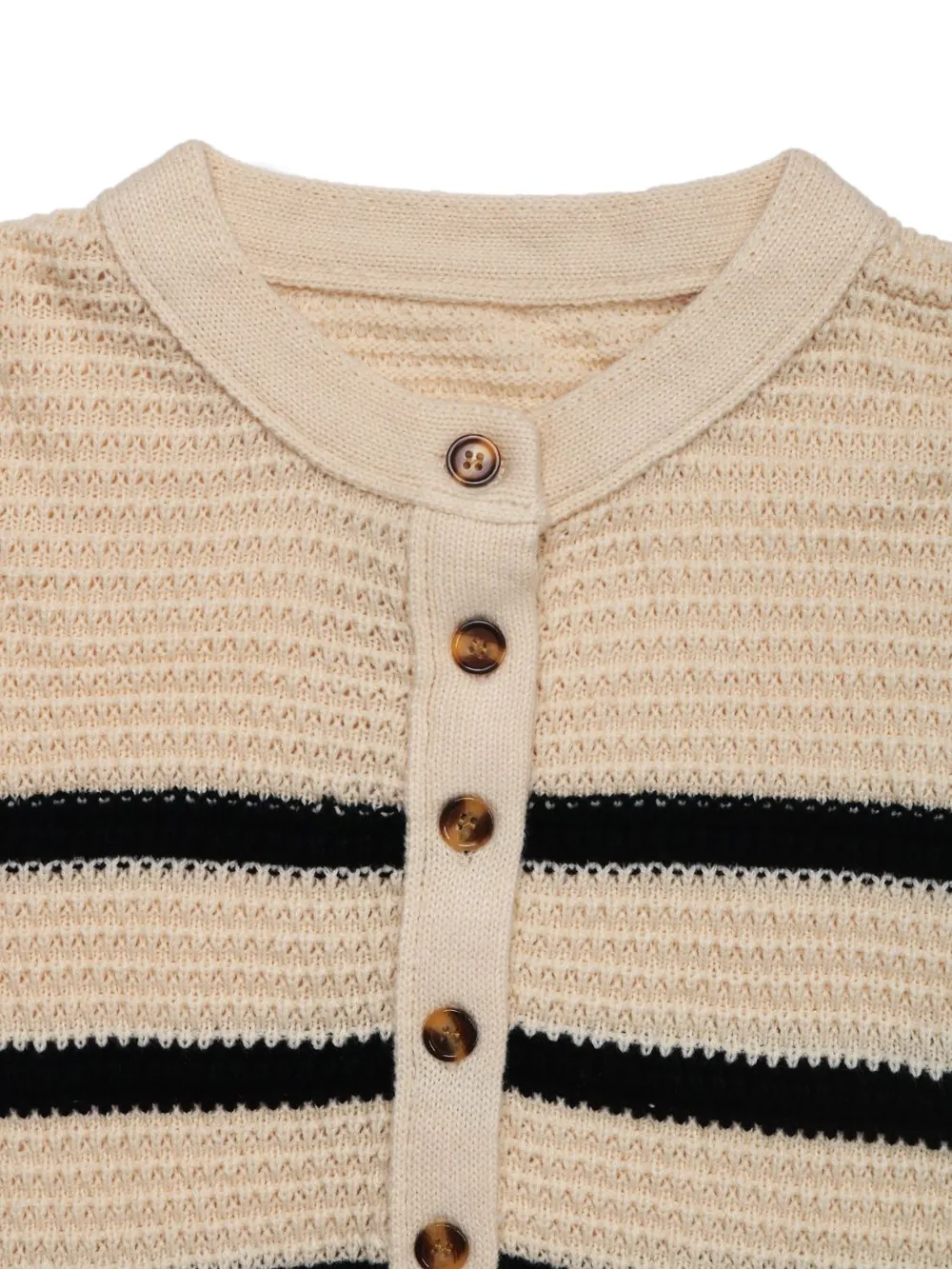 Striped Half Button Long Sleeve Sweater, image 6