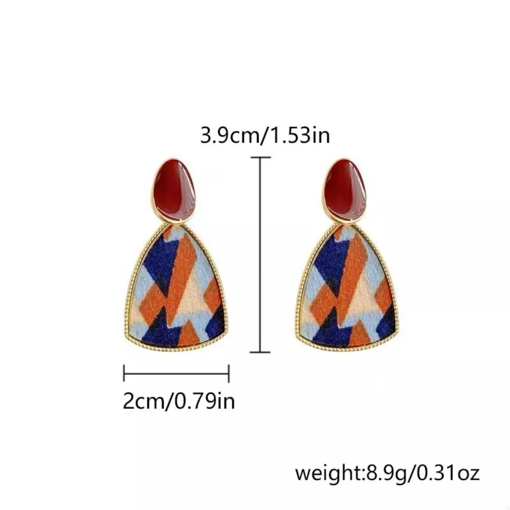 Colorful Abstract Pattern Drop Earrings, image 6
