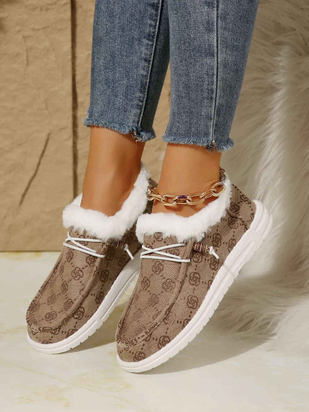 Printed Round Toe Flat Slip-Ons, image 24