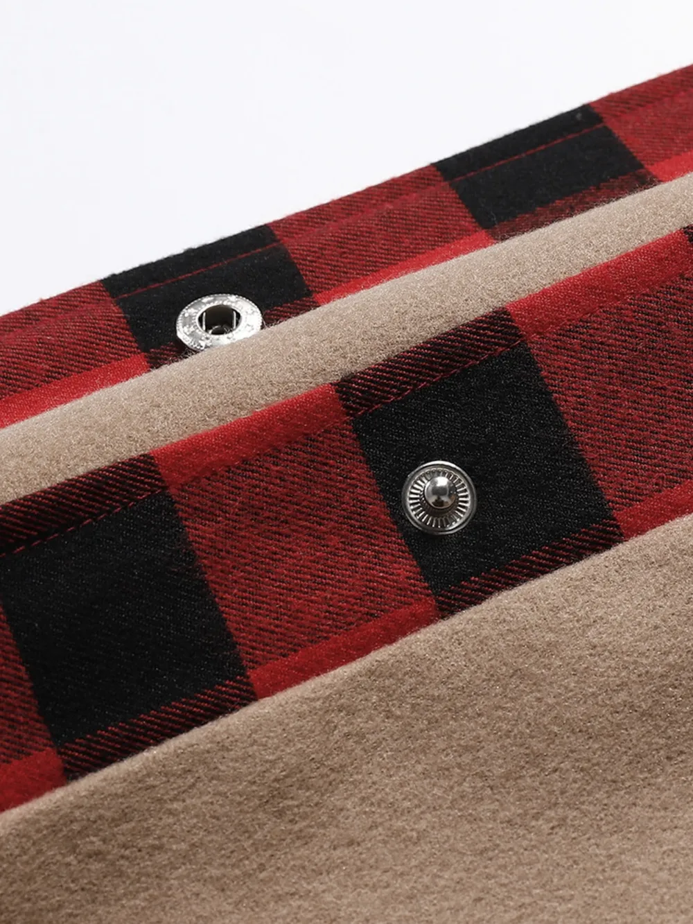 Plaid Trim Long Sleeve Jacket, image 3
