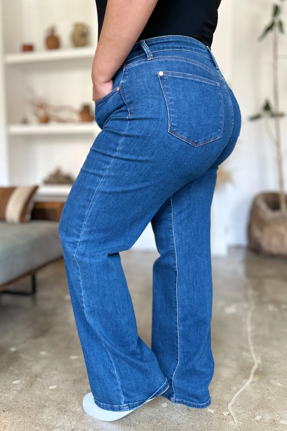 Full Size High Rise Straight Jeans, image 9