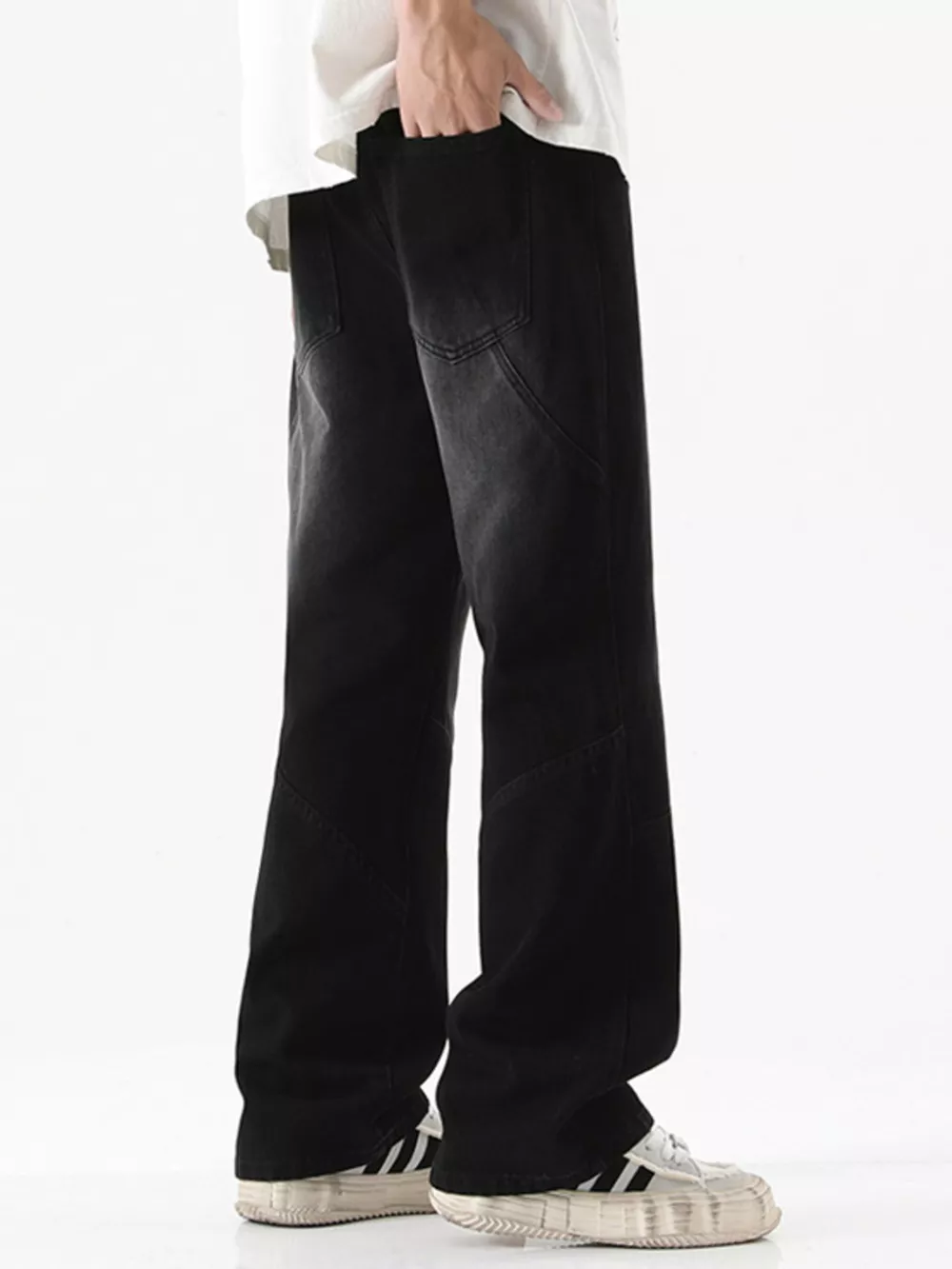 Men's Full Size Drawstring Wide Leg Jeans Plus Size, image 11
