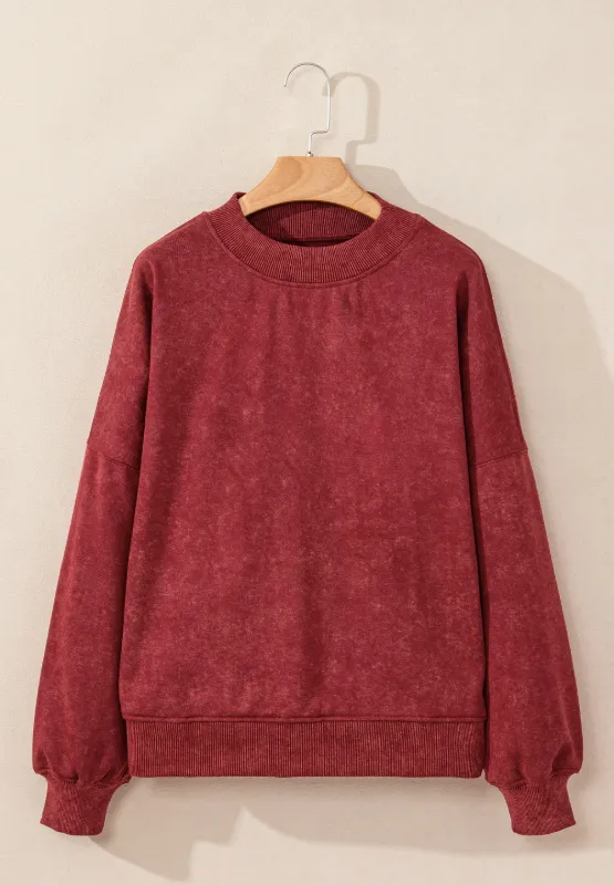 Mock Neck Dropped Shoulder Sweatshirt, image 22