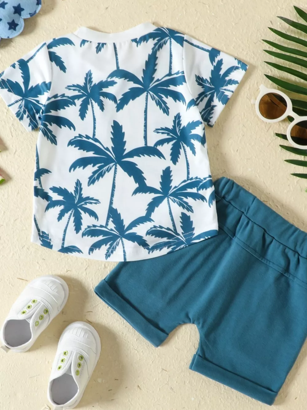 Children's Tropical Banana Print Casual Tee and Shorts Set, image 12