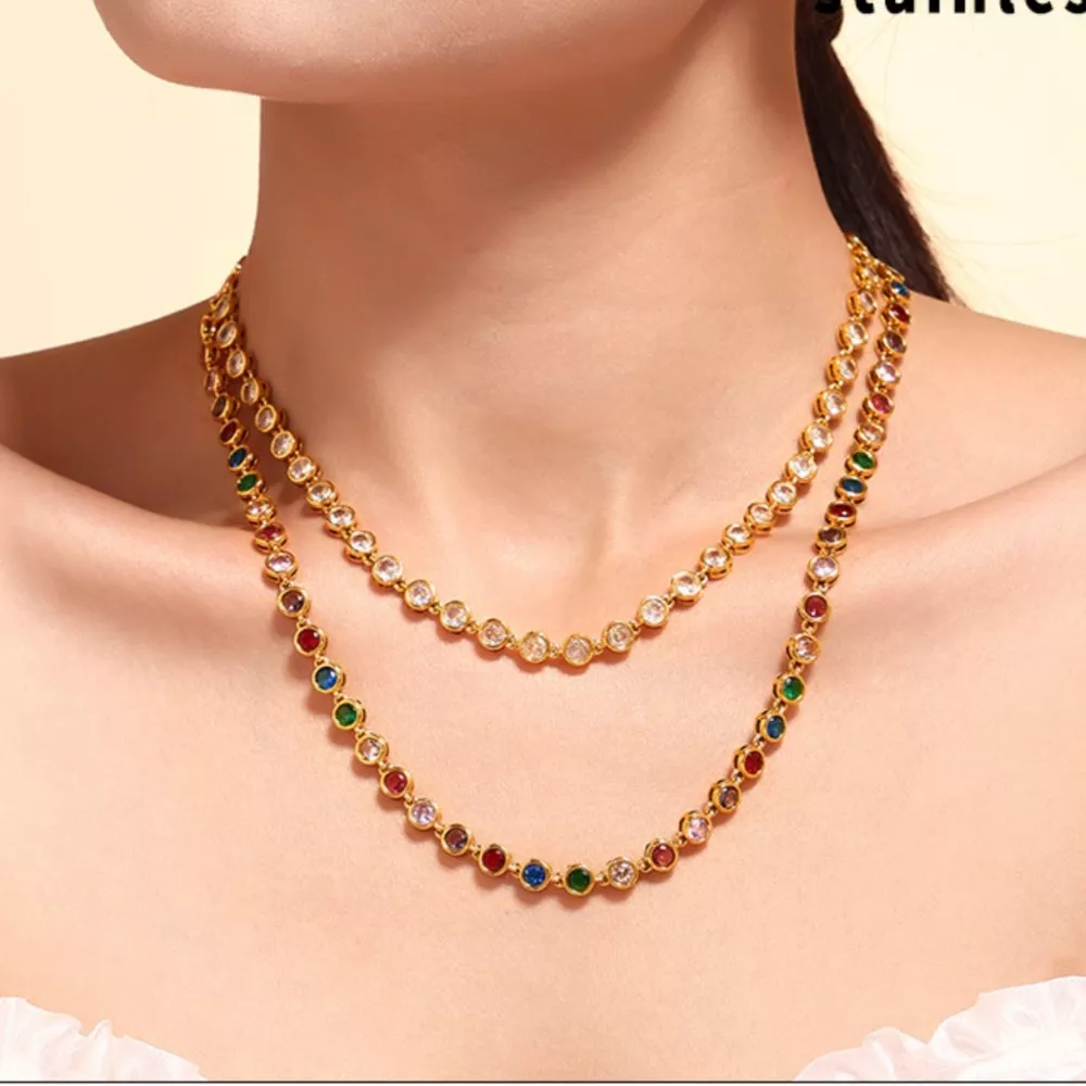 18K Gold-Plated Zircon Necklace, image 7