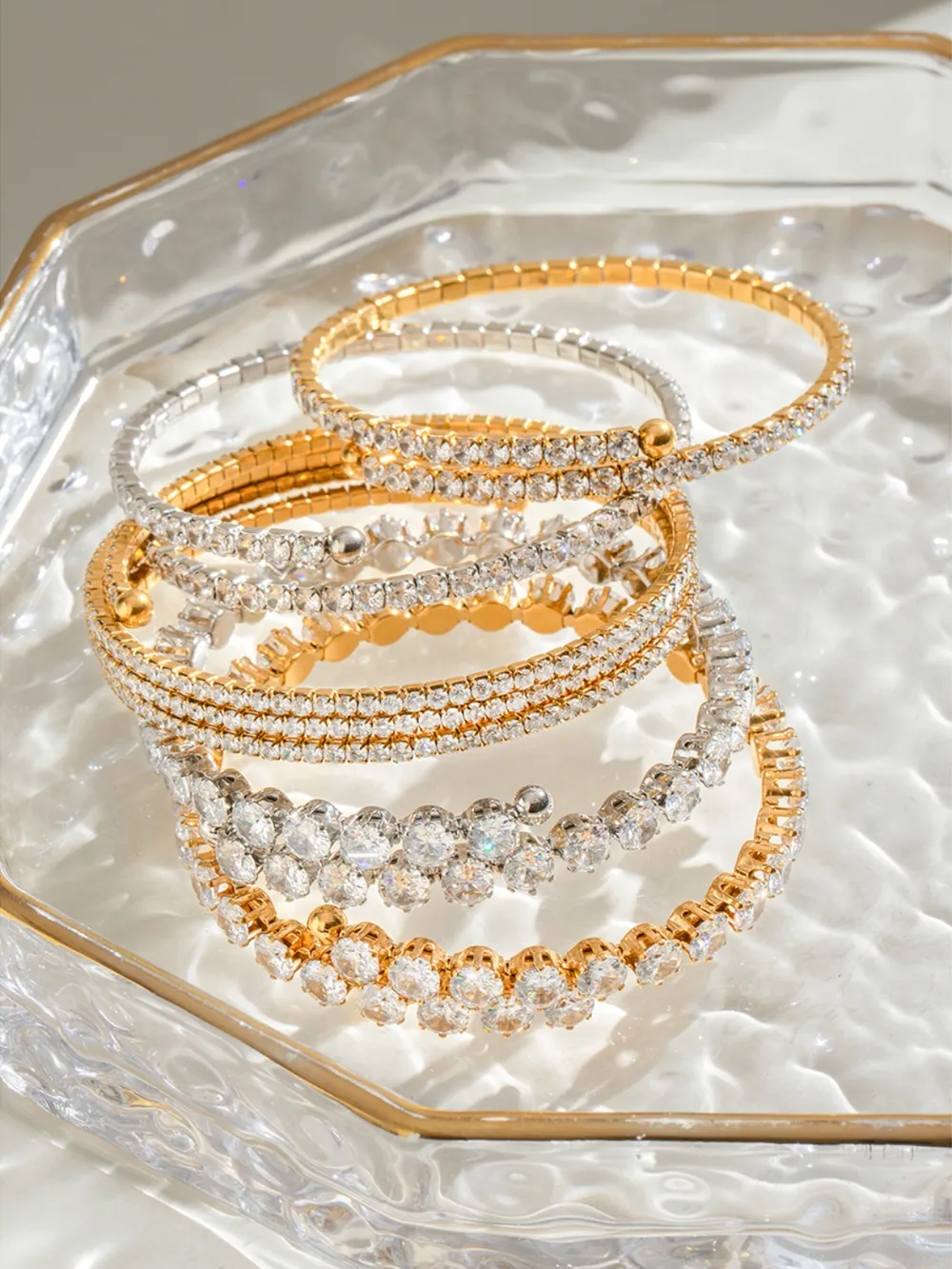 Stainless Steel Inlaid Zircon Bracelet, image 16