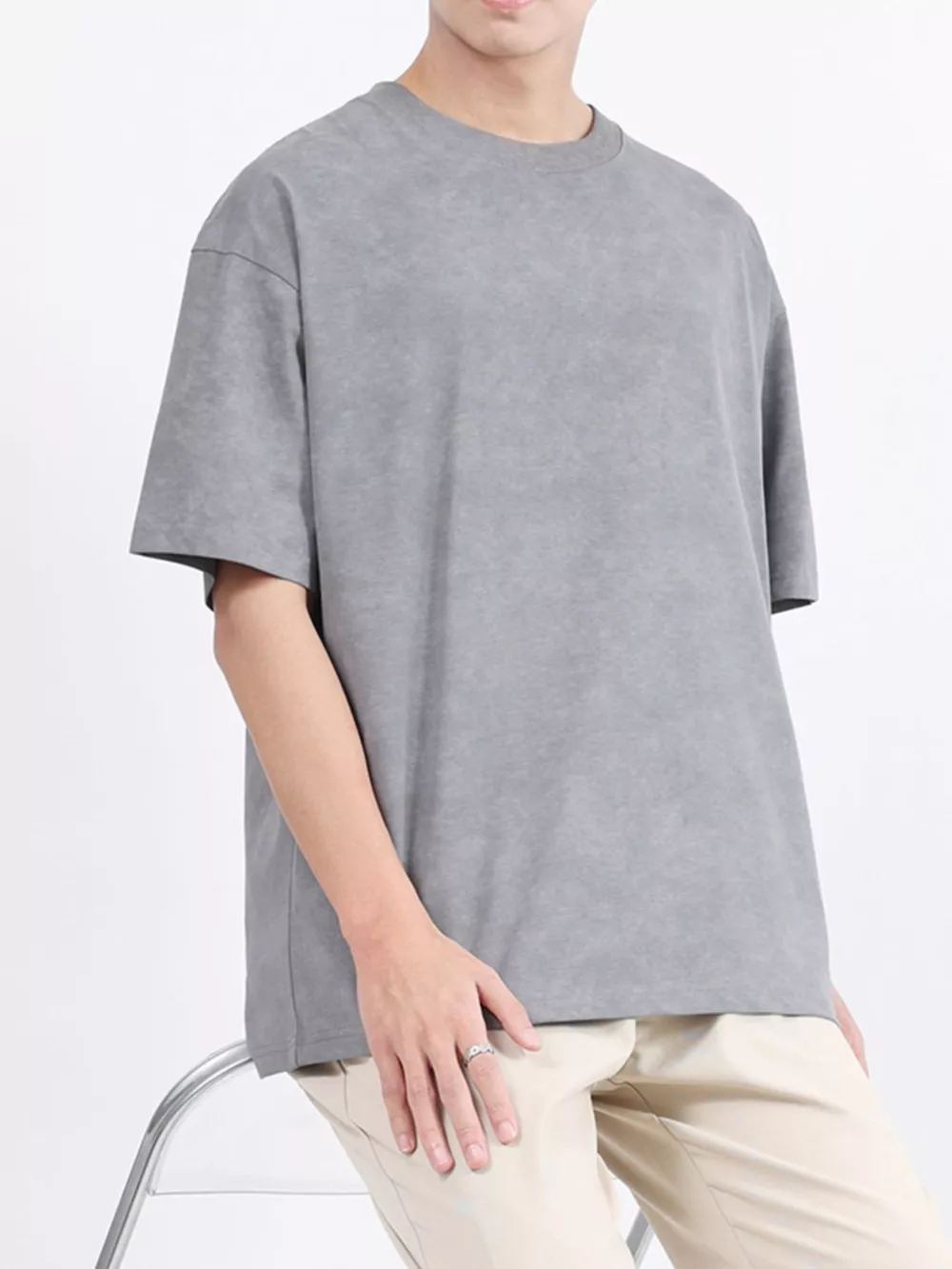 Men's Plus Size Round Neck Short Sleeve T-Shirt, image 7