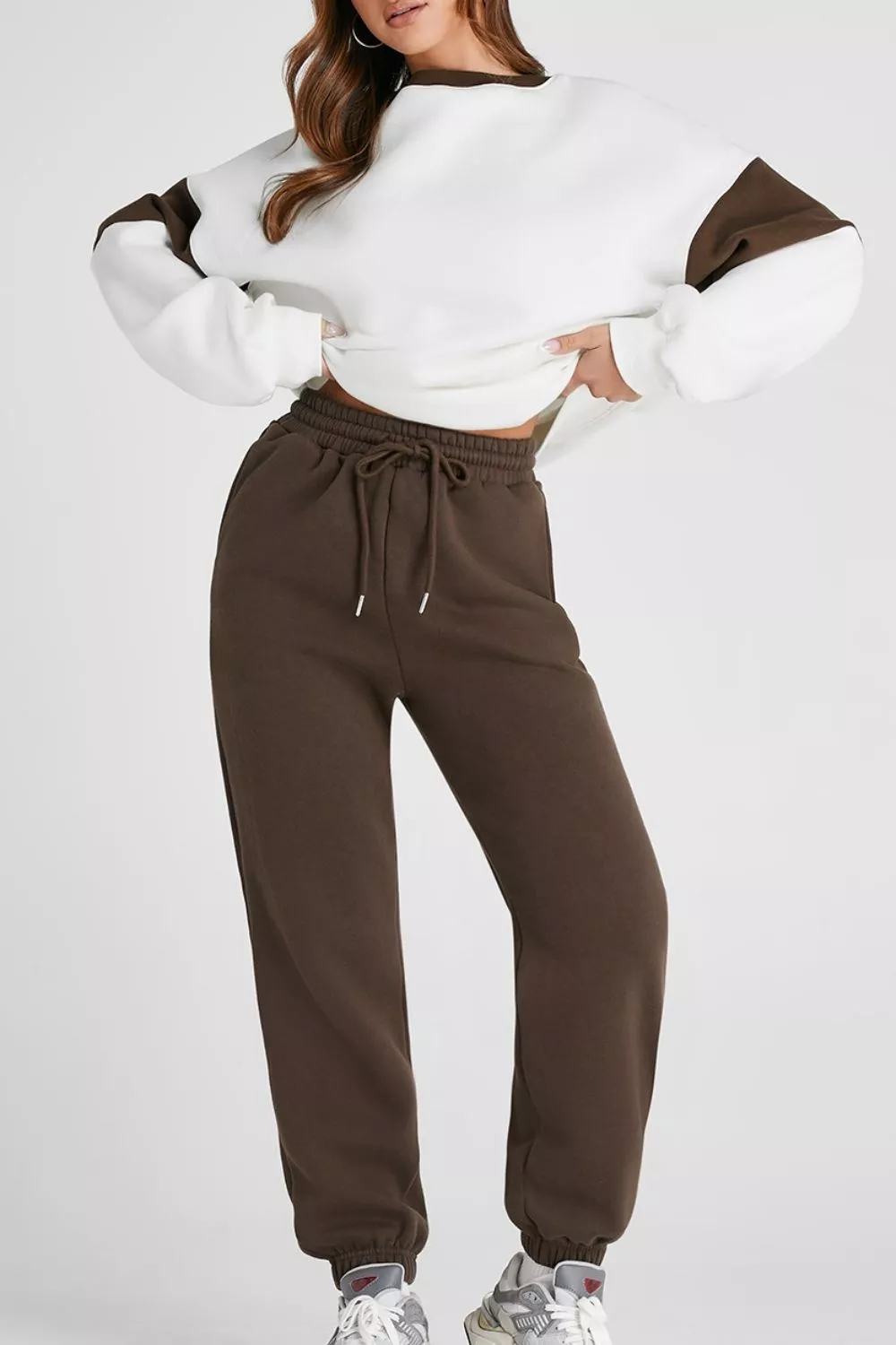 Drop Shoulder Loose Sweatshirt and Joggers Active Set, image 10