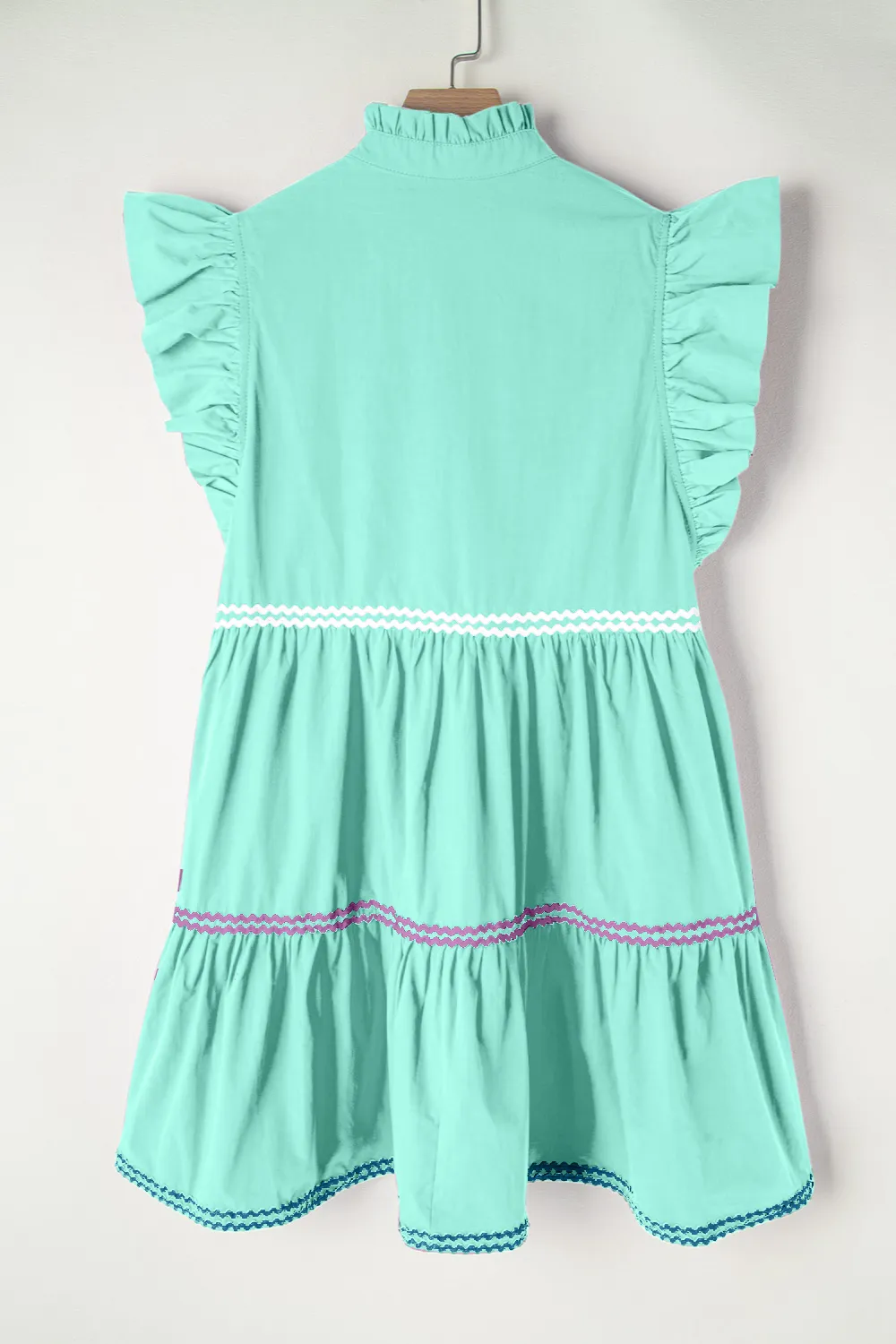 Ruffled Notched Cap Sleeve Mini Dress, image 11