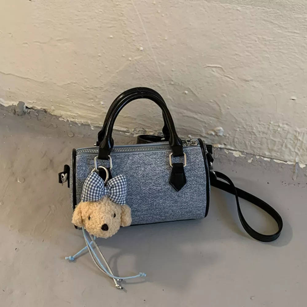 Denim Barrel Crossbody Bag, image 6