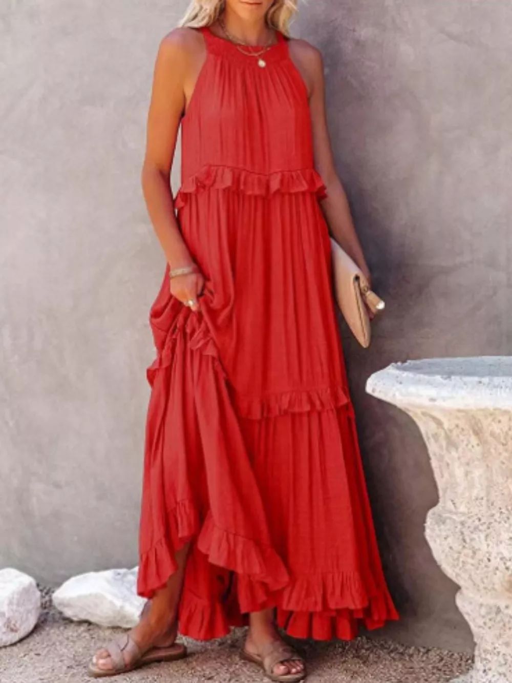 Ruffled Tiered Sleeveless Maxi Dress, image 21