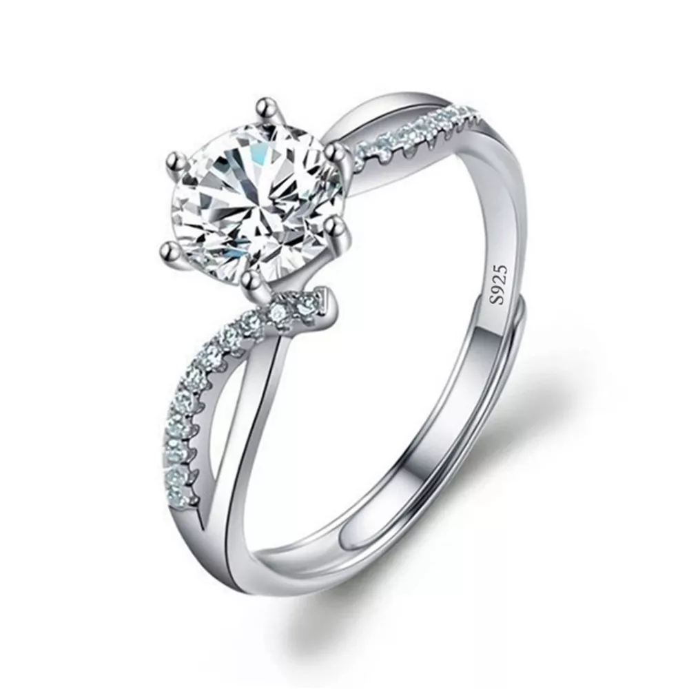 1 Carat Moissanite 925 Sterling Silver Ring, image 4