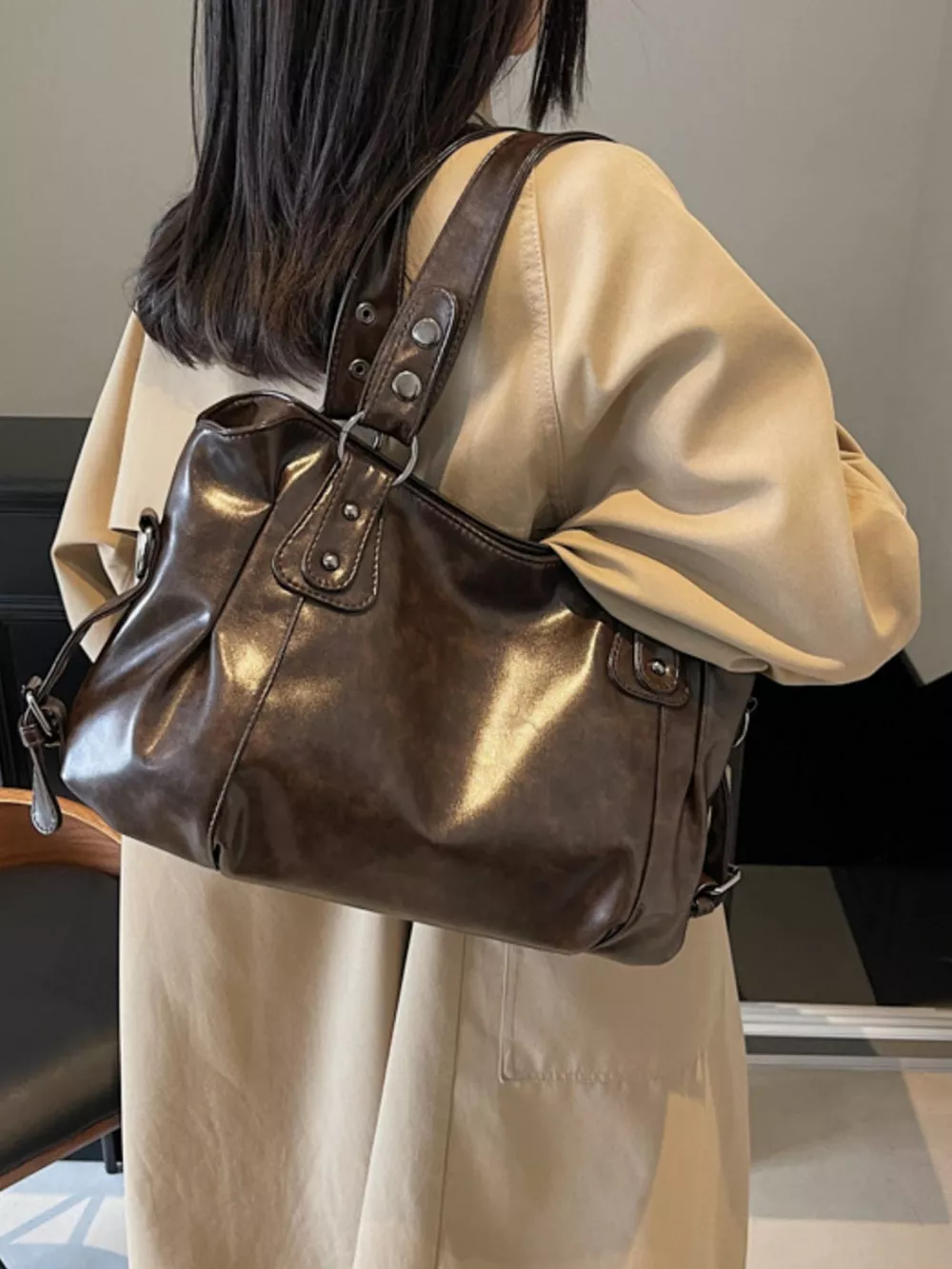 Vintage Style Leather Handbag, image 14
