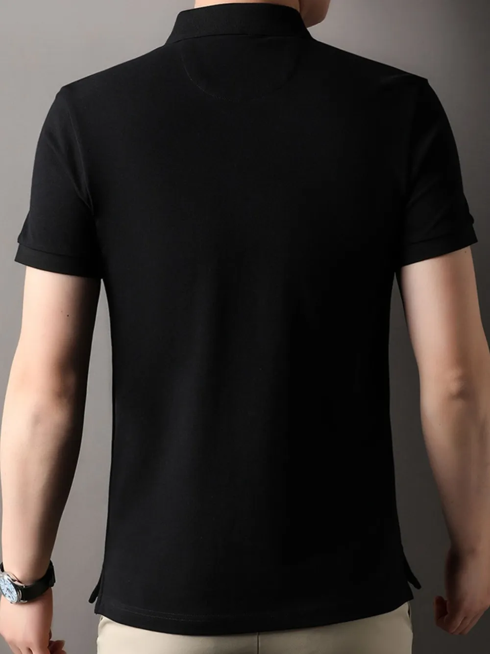 Men's Plus Size Button Detail Short Sleeve Polo, image 6