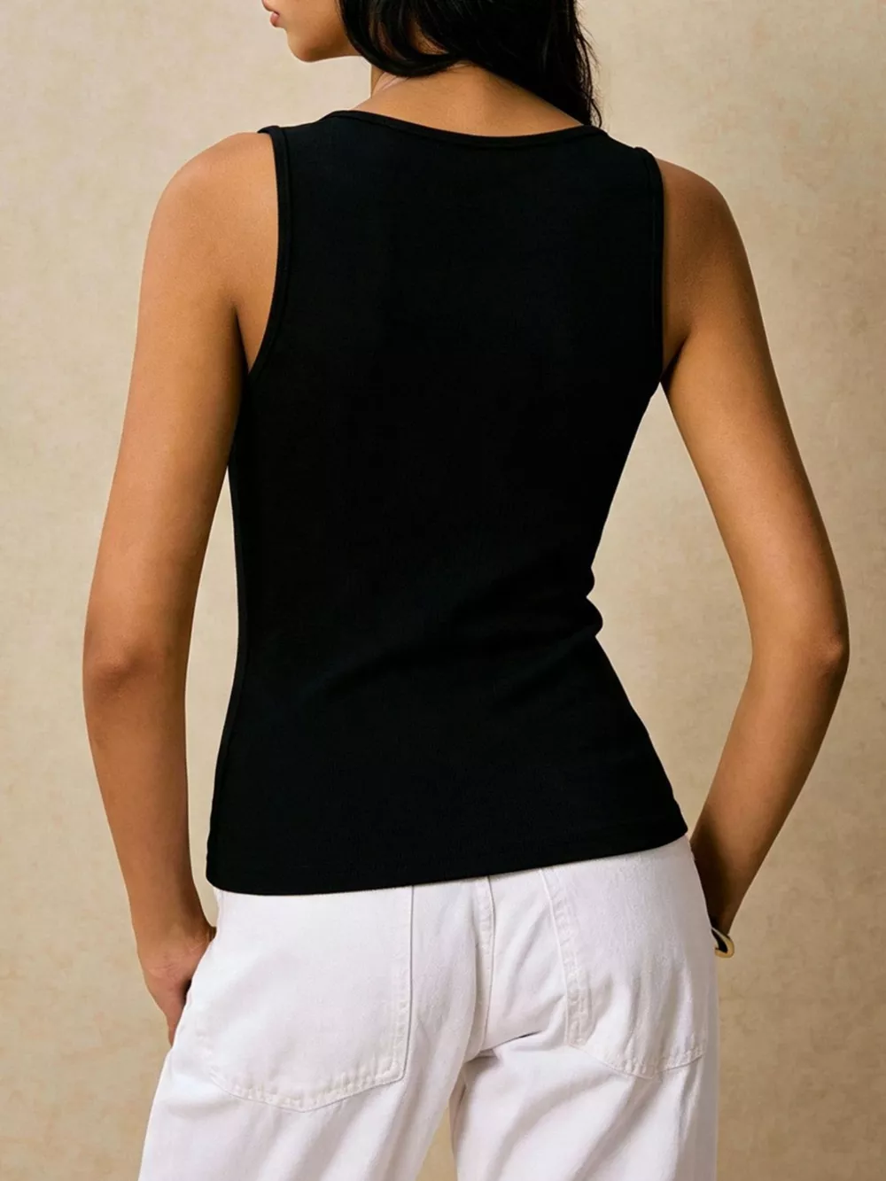 Asymmetrical Neck Tank Top, image 5