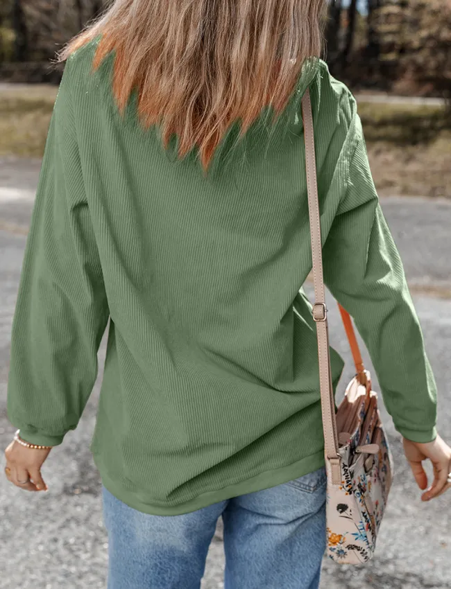 LUCKY Rhinestone Round Neck Long Sleeve Sweatshirt, image 4